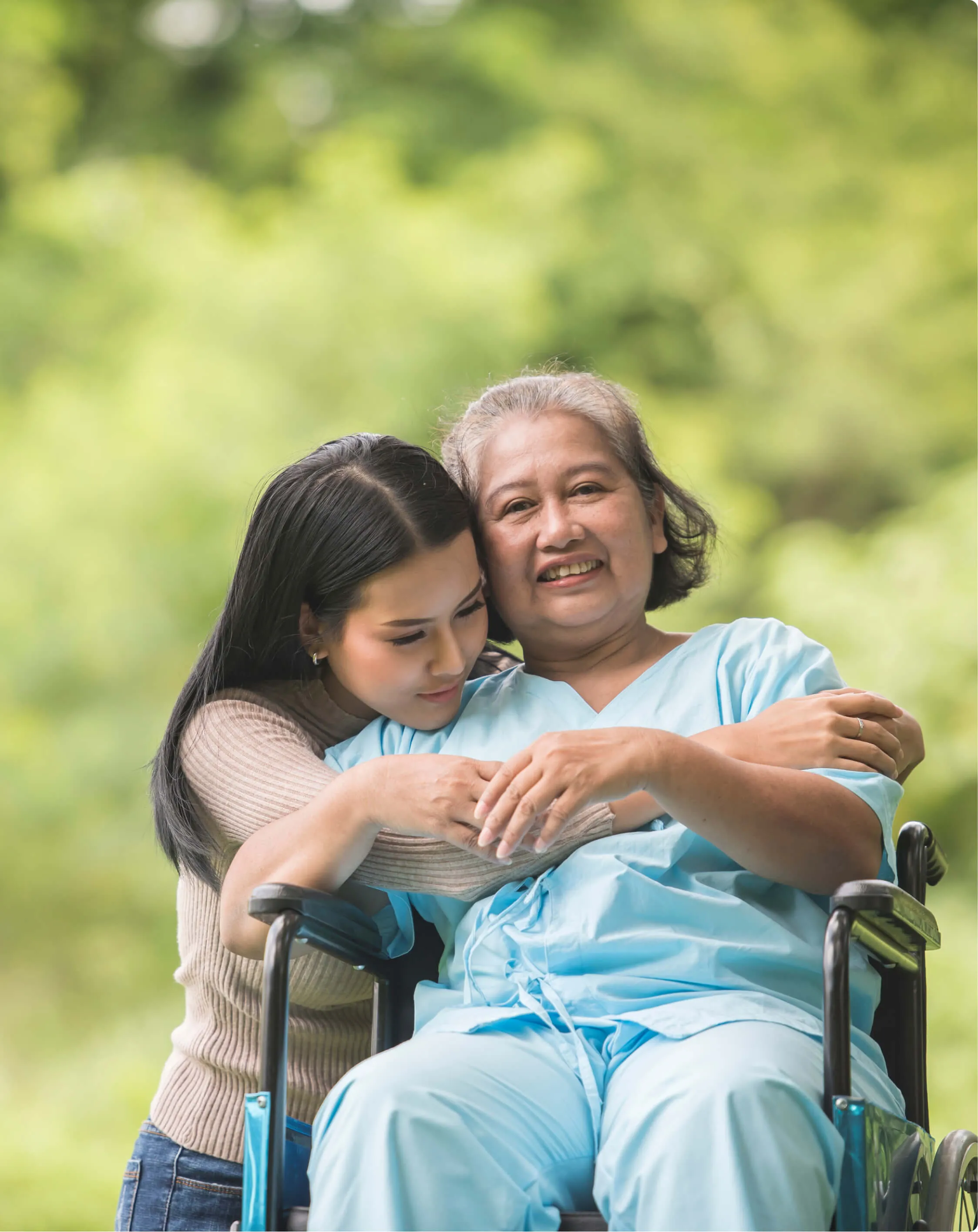 Women hugging